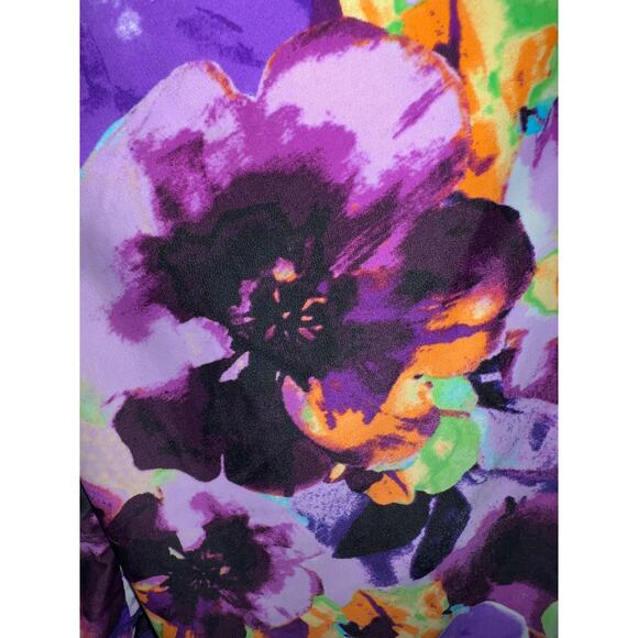 St. Tropez Swimsuit Womens 20W Swim Fly Away Tie Front Pansy Floral Halter Neck - Picture 7 of 9